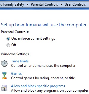 How to set parental control in Windows 7