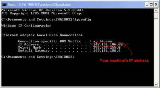 Locating the IP Address of Your Computer