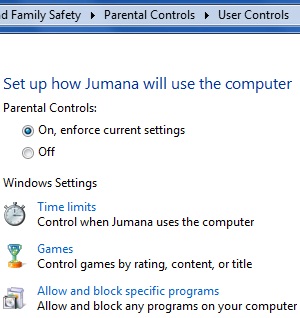 How to set parental control in Windows 7