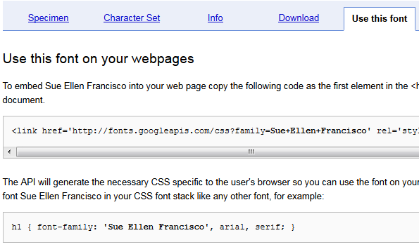 Embed fonts into CSS using Google Web Fonts directory