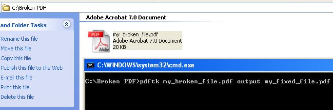 Repair PDF Files using the PDF Toolkit