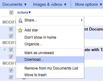 Backup your documents from Google Docs