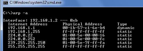 How to clear arp cache