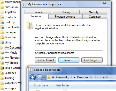 Sync My Documents on your Windows to Dropbox