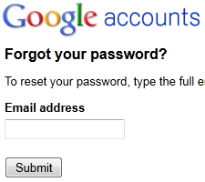 Google account password recovery 1